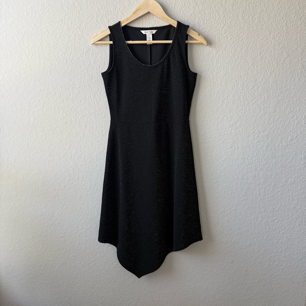 White House Black Market Sparkly Asymmetrical Black‎ Dress